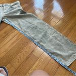 ZARA Slim Distressed Jacquard Mid Waist Jeans Khaki Long contemporary soft US 4 Photo 4