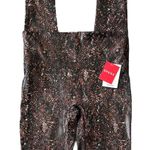 Spanx NEW Faux Leather Snakeskin Print Leggings size M Brown Photo 3