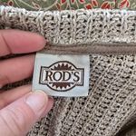 Rods Prim & Proper Beige Paisley Contrast Chiffon Sleeve Sweater Size Small Tan Photo 6