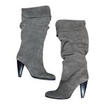 Steve Madden Denvur Gray Suede Leather Slouch Boots Cone Heel Women’s Size 6 Photo 1