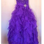 Mystique Boutique Vintage Y2K Bejeweled Strapless Corset Prom Dress in Purple | Size 4 Photo 5