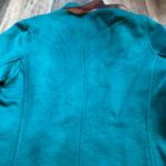 Harvé Benard Harve Benard Soft Felt Collared Teal Blazer Size Medium Purple Lining Photo 4