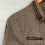 Women’s Brown Moto Jacket – Casual Utility Style, Size Small/Medium Photo 3