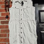 NEW Lauren Ralph Lauren Womens 16 Sleeveless Denim Mini Dress White Wash Photo 3