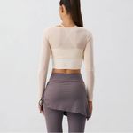 Berlook Beige Cut Out Long Sleeve Top Photo 3