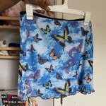 Dolls Kill Blue Colorful Butterfly Mini Skirt Large Stretchy Waist Y2K 90s Style Size Large Photo 0