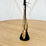 Bebe Vntg  Rhinestone Beaded Snake Dangle Statement Earrings Gold‎ Coral Orange Photo 1