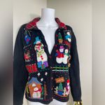 Designers Originals Black sweaterCardigan with Festive Christmas holiday size L Size L Photo 1