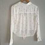 Rails  Scribble Heart White Front Tie Top Rayon Button Up Shirt Summer Feminine Photo 3