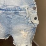 Refuge Distressed Stretch Denim Bib Overall Shorts Light Wash Casual Grunge M Photo 5