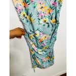 Yumi Kim Blue Floral Printed Mini Short Sleeve Scoop Maternity Dress sz S Photo 9