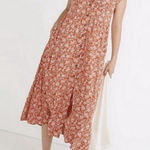 Madewell  Piazza Floral Button-Front Midi Dress Viscose Sleeveless Women’s Size S Photo 0