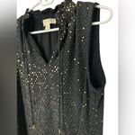 Michael Kors  Black and Gold Sleeveless Vneck Sparkle Blouse NWOT Photo 2