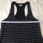 Joie  Striped Silk Racerback Tank‎ Top Scoop Neck Sleeveless Black Silver Medium Photo 11