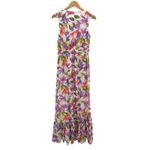 Ramy Brook  Miles Floral V-Neck Sleeveless Maxi Dress High Low Hem Size‎ 4 Photo 5