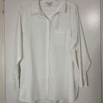 Athleta  White outdoor button down long sleeve collar top 2X Photo 0