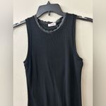 Goldie Lewinter Sleevless Pointelle Trim Rib Dress in Black Sz M Photo 2