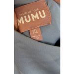 Show Me Your Mumu  Jasmine Halter Maxi Dress Steel Blue Luxe Satin XL Photo 5