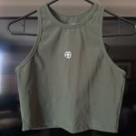 ANINE BING  Brett Crop Tank Top Olive Green Photo 2