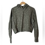 Athleta  Cropped Hoodie Sweatshirt Green Camo Oversize Fit Size XS Photo 1