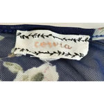 Corvia | Women's Floral Sheer Oversize Short Sleeve Blouse | Large Black Photo 2