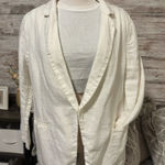 H by Halston 100% Linen Jacket Open Front with Button Photo 0