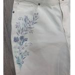 Ralph Lauren Floral Embroidered White Denim Bootcut Jeans Photo 8