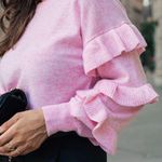 Women’s Pink Ruffle Sweater Size M Photo 0