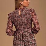 Lulus Floral Forever Green and Pink Smocked Long Sleeve Skater Mini Dress Size L Photo 1