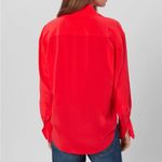 Equipment  red silk melinelle button front blouse NWT Photo 2