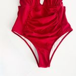 [Yolipuli] Red One Piece Convertible Swimsuit Bow Straps V Photo 8