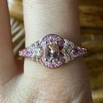 Natural Morganite Pink Sapphire Sterling Silver Ring Size 10 Photo 0