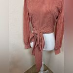 Chriselle X J.O.A Patina Stripe‎ Wrap Top S Orange Photo 6