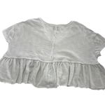 Urban Outfitters Shirt Womens Medium Ruffle Peplum Textured Short Sleeve Top Photo 1