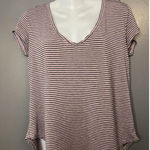 American Eagle  Soft & Sexy Shirt Womens Small Pink Stripe V Neck Stretch Tee Top Photo 0