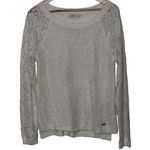 Abercrombie & Fitch Womens  Ivory Gold Glitter Long Sleeve Sweater Top Size Large Photo 0