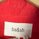 Ba&sh  Pearl Belted Red Lyocell blend Poplin Mini Shirt Dress Women’s Sz XS Photo 6