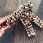 Lele Sadoughi NWT  CEDAR TWEED ACORN PEARL ANTOINETTE BOW BARRETTE Photo 5