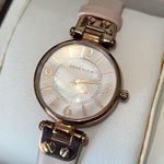 Anne Klein Women's Mother of Pearl Dial Leather Strap Wrist Watch Rose Gold Pink Photo 4