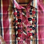 Allison Daley  Vtg 90s Floral Embroidery Multicolored Button Down Sz 10 Fairycore Photo 1