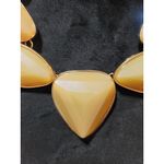 Women's Statement Geometric Cream Resin Bib Necklace With Lobster Clasp Chain Yellow Photo 2