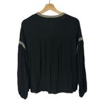 Madewell  Black Blouson Sleeve Boho Long Sleeve Top M Photo 4