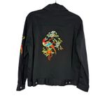 Yi Lin Black Embroidered Jacket Women’s Small Floral Bird Western Boho Tropical Photo 1