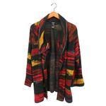 Ali Miles Southwestern Aztec Faux Leather Trim Cowl Neck Cardigan Sweater 2X Black Photo 4