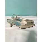Stuart Weitzman  Glistening Pointed Toe Ankle Strap‎ Heels Beige Size 7.5M S-256 Photo 2