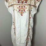 Johnny Was  Chandra White Linen Embroidered Tunic Dress Size Small Boho Indie Photo 0