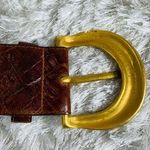 Nordstrom Brown Alligator Calfskin Wide Belt Sz Large Photo 4