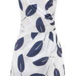 Paper London NEW Naxos Dress Take It Or Leaf It Asymmetric Mini Navy Size 8 Blue Photo 0