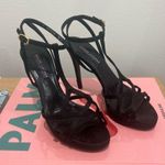 Ralph Lauren Purple Label Black Strappy Heel Size 7.5 Photo 0