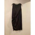 All Saints Annis knee length Dress Black Draped Front Sleeveless V-neck size 6 Photo 2